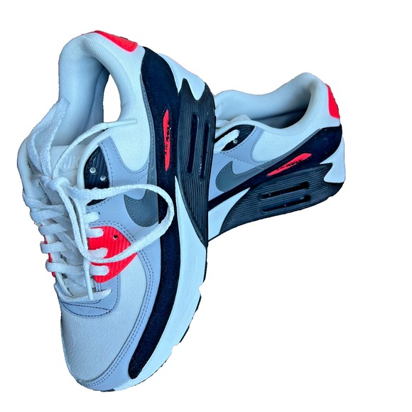 Nike Air Max 90 LV8 Women's Shoes Summit White/Black/Red FD4328 101 Sz 7.5